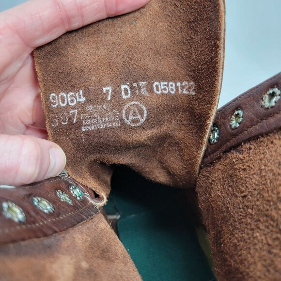 Avonite Hypalon Oil Resistant Dupont Lace Up Leather Boots Kilty 7 Brown Distres - Picture 6 of 16